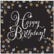La mulți ani Gold Șervețele Happy Birthday 16 buc 33x33 cm