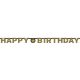 Happy Birthday Gold hologramă banner 213 cm