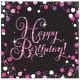 La mulți ani Pink Șervețel Happy Birthday 16 bucăți 33x33 cm