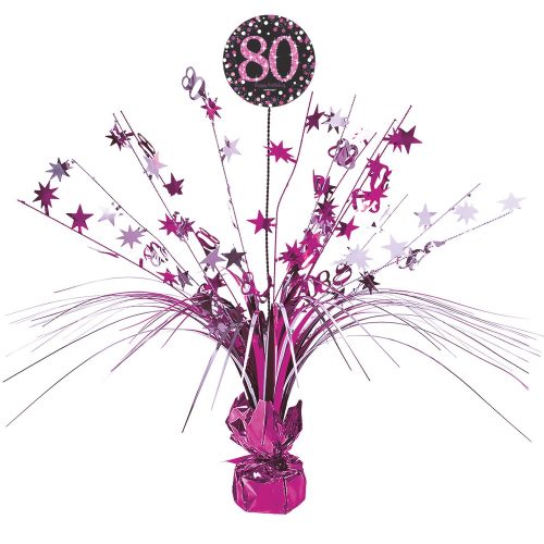 Happy Birthday pink 80 de centre de masă 45 7 cm.
