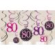 Happy Birthday 80 panglică decorare Set de 12 bucăți