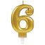 Numere Aur, Lumânare cifră 6 pentru tort