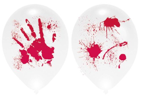 Halloween Bloody Hand balon cu LED, balon 4 bucăți 11 inch (27,5 cm)