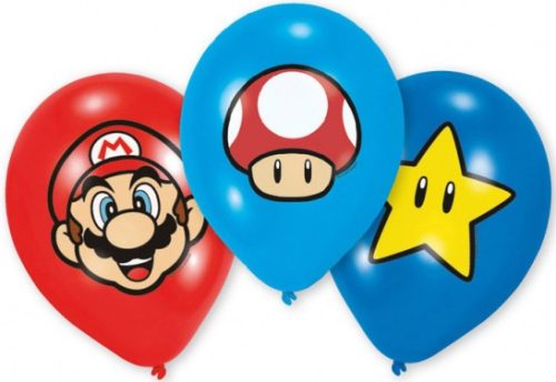 Super Mario Mushroom balon, balon 6 bucăți 11 inch (27,5 cm)