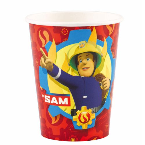 Pompierul Sam Red pahar de hârtie 8 bucăți 250 ml