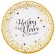 Happy New Year Golden Wishes farfurie de hârtie 8 buc 23 cm