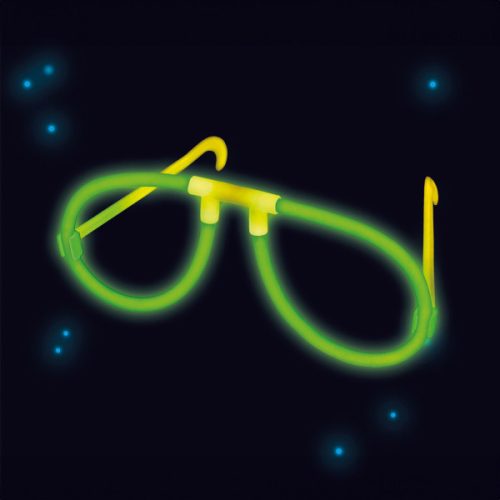Ochelari cu bețișoare luminoase, verde strălucitor 15x6 cm