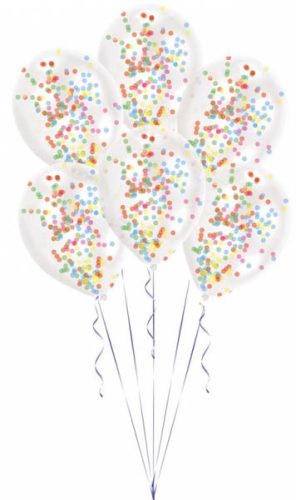 Colorat Colorful balon umplut cu confetti, balon 6 bucăți 11 inch (27,5 cm)
