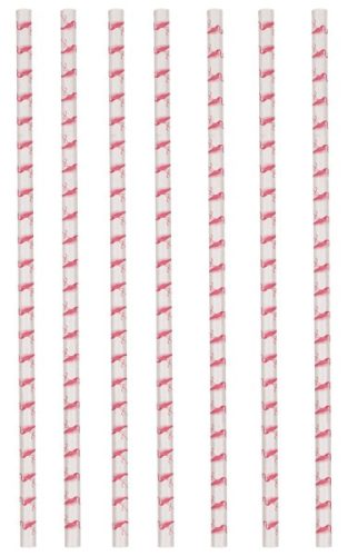 Flamingo pink paie de hârtie set de 12 paie de hârtie