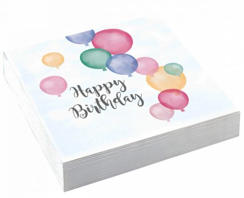 Happy Birthday Pastel szalvéta 20 db-os 33x33 cm