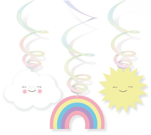 Szivárvány és Felhő Rainbow and Cloud szalag dekoráció 6 db-os szett