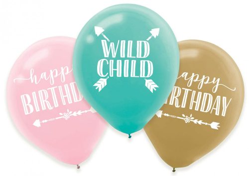 Happy Birthday Boho balon, balon 6 bucăți 11 inch (27,5 cm)