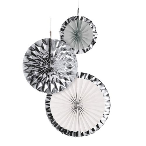 Colorat Silver Brush, Set de decorațiuni suspendate argintii, 3 bucăți