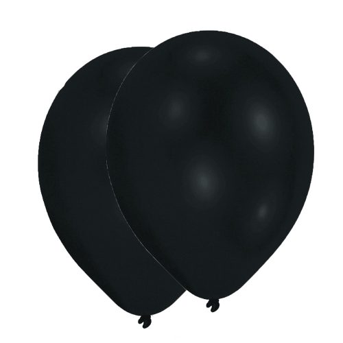 Fekete Black léggömb, lufi 10 db-os 11 inch (27,5 cm)