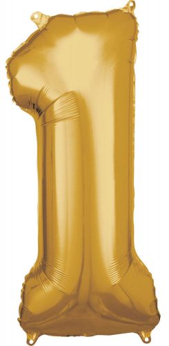 gold, Aur gigant Balon folie cifra 1 83*38 cm