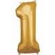 gold, Aur gigant Balon folie cifra 1 83x38 cm