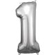 Silver figurină uriașă balon folie 1 dimensiune, 83x38 cm