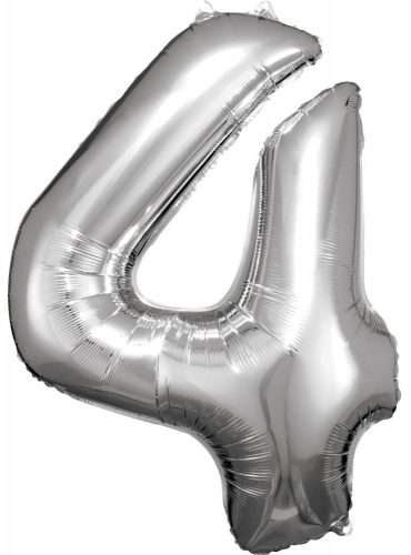 Silver figurină uriașă balon folie 4-inch, 86x66 cm