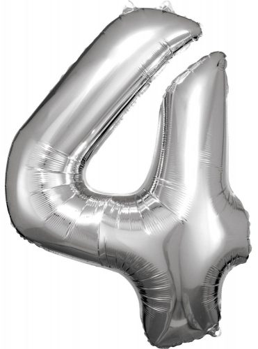 Silver figurină uriașă balon folie 4-inch, 86x66 cm