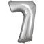 Numere Balon uriaș din folie cu cifră argintie 7, 83*55 cm