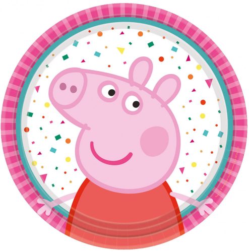 Purcelușa Peppa Confetti farfurie de hârtie 8 buc 18 cm