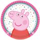 Purcelușa Peppa Confetti farfurie de hârtie 8 buc 18 cm