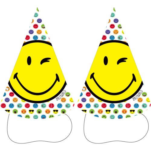 Emoji Wink Pălărie de petrecere, coif petrecere 8 buc.