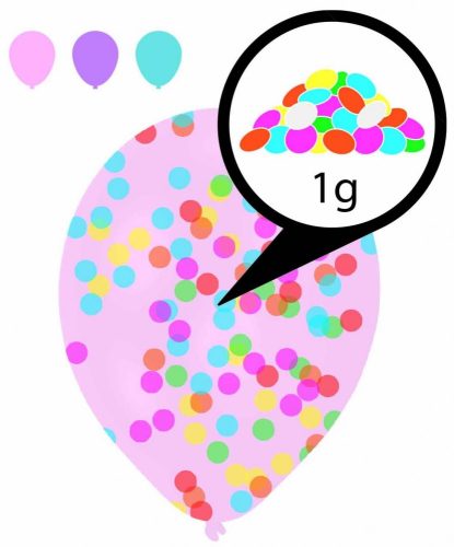Confetti umplute Droplets balon, balon 6 bucăți 11 inch (27,5 cm)