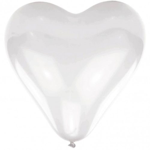 Colorat Inimă White balon, balon 10 bucăți 16 inch (40,6cm)