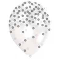   Colorat Silver Balon confetti argintiu, 6 buc, 11 inch (27,5 cm)