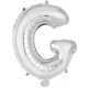 Silver, Argintiu litera G balon folie 45 cm