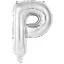 Litere Silver, Baloane folie litera P argintiu 45 cm