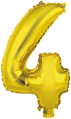 gold, Aur Balon folie cifra 4 45 cm