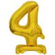 gold, aur mini Balon folie cifra 4 cu bază 38 cm