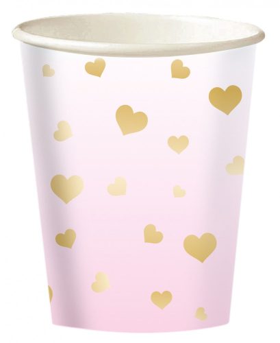Prima zi de naștere Pink Ombre pahar de hârtie 8 buc 250 ml