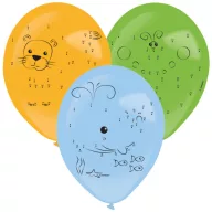   Colorat Animals Balon cu puncte unite, set de 3 bucăți cu pix, 14 inch (35,5 cm)