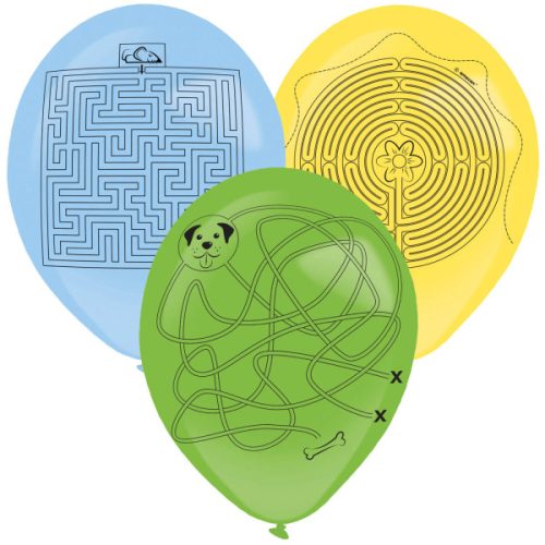 Colorat labirint Labyrinth balon, balon 3 buc. cu stilou 14 inch (35,5 cm)