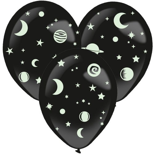 Spațiu Space strălucitor în întuneric balon, balon cu accesorii set de 3 14 inch (35,5 cm)