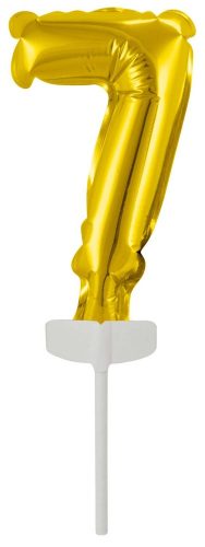 gold, Aur Balon folie cifra 7 tort 13 cm