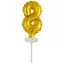 Numere Balon de folie auriu 8 pentru tort 13 cm