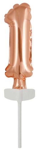 Rose Gold Balon folie cifra 1 tort 13 cm