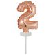 rose gold Balon folie cifra 2 tort 13 cm