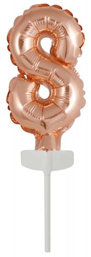 rose gold Balon folie cifra 8 tort 13 cm