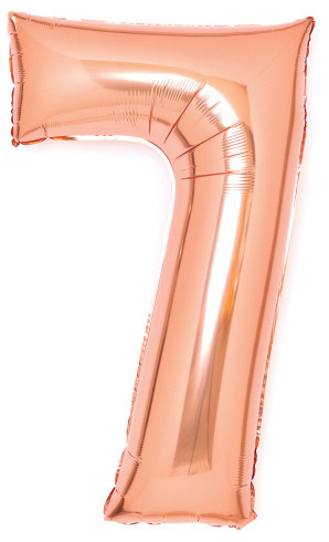 rose gold Balon folie cifra 7 66 cm