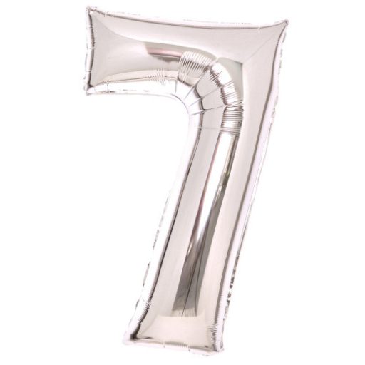 Numere Argint, Balon din folie argintie numărul 7 66 cm