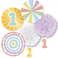  Bebe Rainbow Decorațiuni suspendate pentru prima aniversare, set de 5