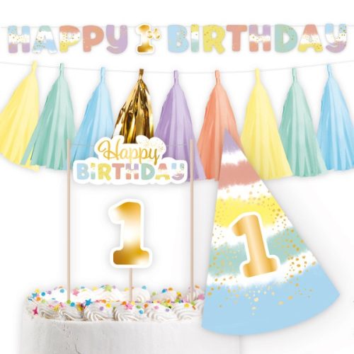 Bebe Rainbow Set decorațiuni pentru prima aniversare 4 piese