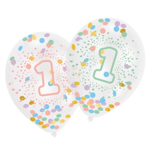 Prima zi de naștere Rainbow balon, balon 6 bucăți 11 inch (27,5 cm)