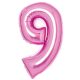 Pink, Roz Balon folie cifra 9 66 cm