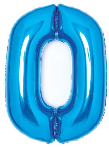 Blue, Albastru Balon folie cifra 0 66 cm